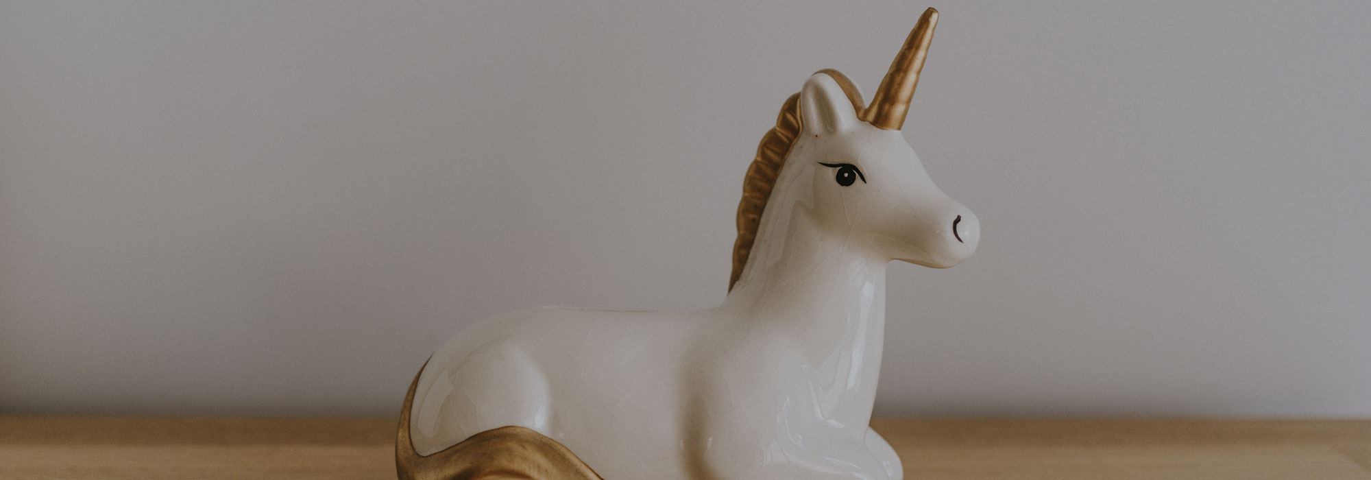 White and gold unicorn