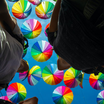 Colourful umbrellas